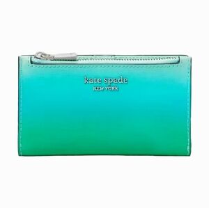 Kate Spade MultiMorgan Ombre Small Slim Bifold Wallet in Mint Liqueur NWT!